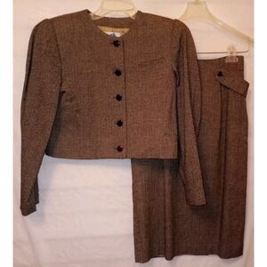 VTG Sarah Taylor Skirt Suit Size 5/6 Multicolor Lined Short Jacket Long‎ Skirt